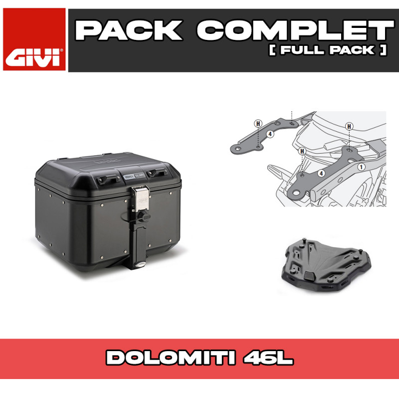PACK-SR1171-DLM46B : Pacchetto Top-Case Givi Dolomiti 46L Nero Honda NX500